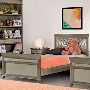 Кровать с резным изголовьем "Бурбон" Оливковый BJ244_1  купить в интернет магазине Мебель из массива. Звоните +7 495 961-63-63 Кровати из массива дерева