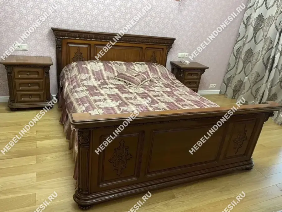 Кровать 180 "Венеция Люкс" Орех 361  купить в интернет магазине Мебель из массива. Звоните +7 495 961-63-63 Кровати из массива дерева
