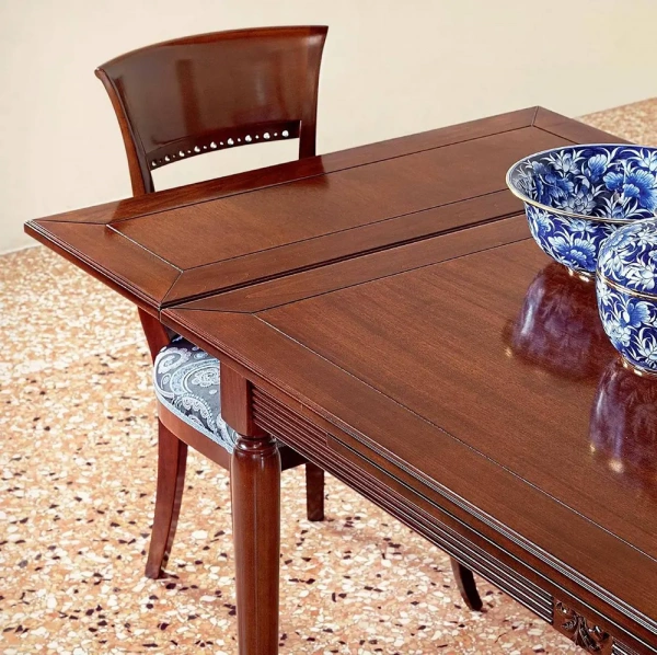 Стол 200/300 "Бурбон" Орех BJ848  купить в интернет магазине Мебель из массива. Звоните +7 495 961-63-63 Столовые