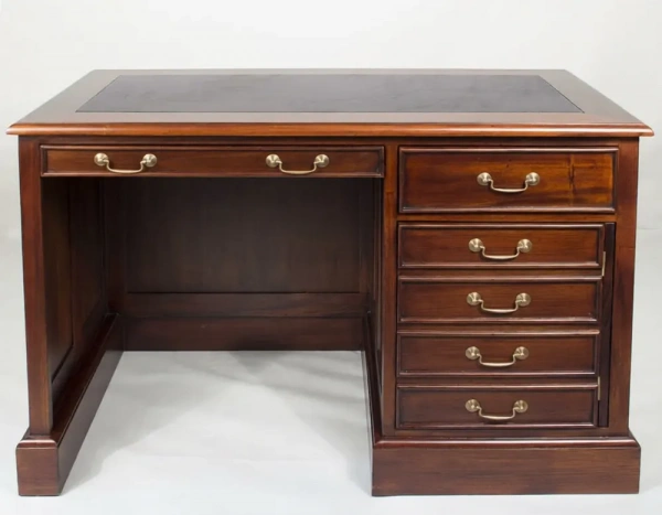 Письменный стол с кожаной столешницей MSM.33 Brown 12218 BROWN купить в интернет магазине Мебель из массива. Звоните +7 495 961-63-63 Мебель Индонезии